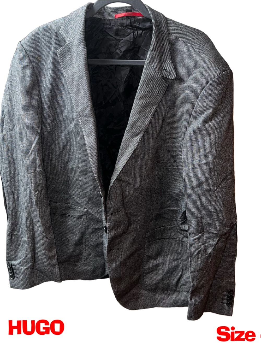 HUGO Men's Charcoal Gray Tailored Sport Coat